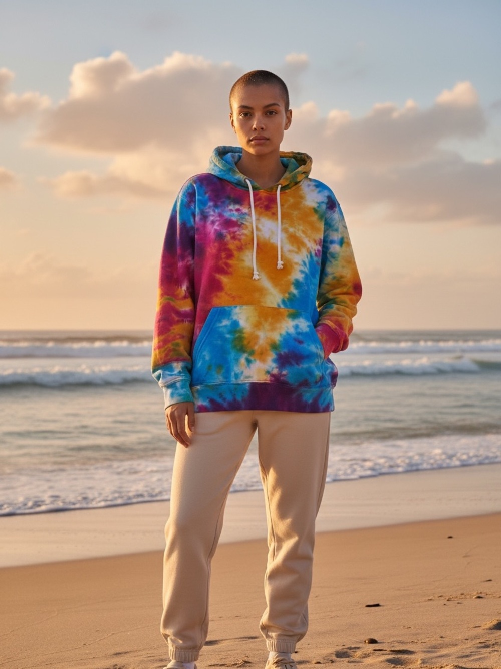 Exist Tie Dyed‎ Cotton Hoodie Sweatshirt Women's Size Large